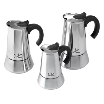 Cafeteira moka JATA Odin preto aço inoxidável