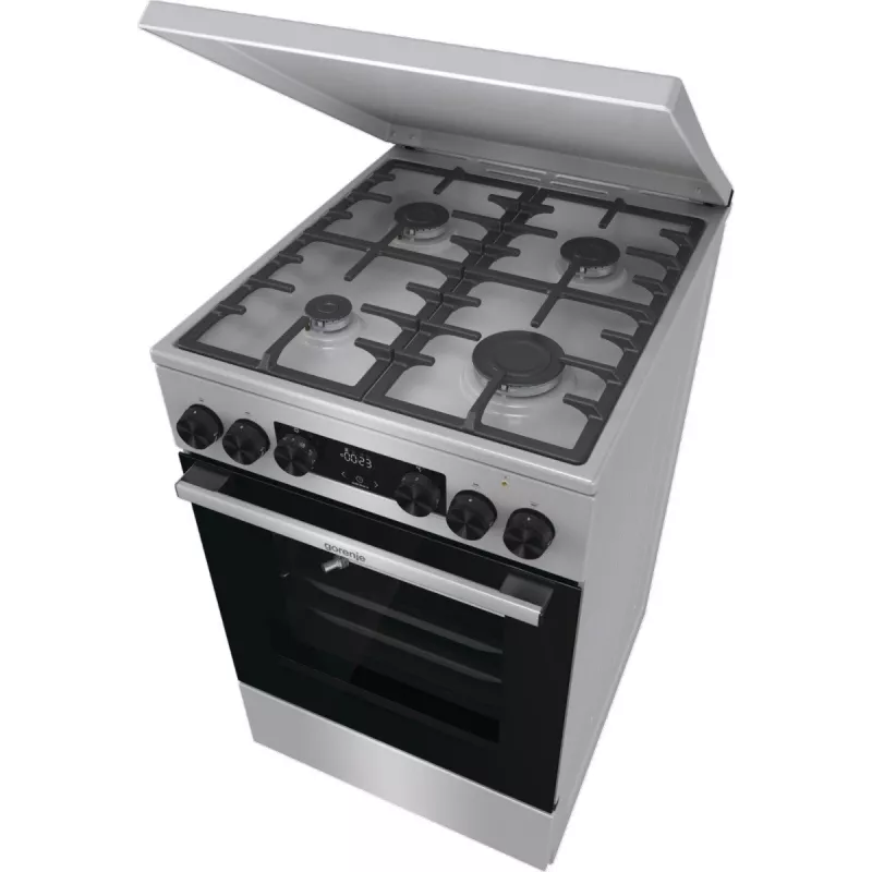 Gorenje GKS5C71XF fogão independente com forno prateado