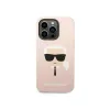 Capa rígida Karl Lagerfeld KLHMP14XSLKHLP iPhone 14 Pro Max 6.7 rosa claro / rosa claro silicone Karl inchs Head Magsafe