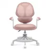 Cadeira giratória infantil mark adler Junior 4.5 rosa — encosto em rede, assento em espuma, altura ajustável 40–50 cm, braços, apoio lombar, rodas (embalagem aberta)