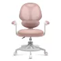 Cadeira giratória infantil mark adler Junior 4.5 rosa — encosto em rede, assento em espuma, altura ajustável 40–50 cm, braços, apoio lombar, rodas (embalagem aberta)