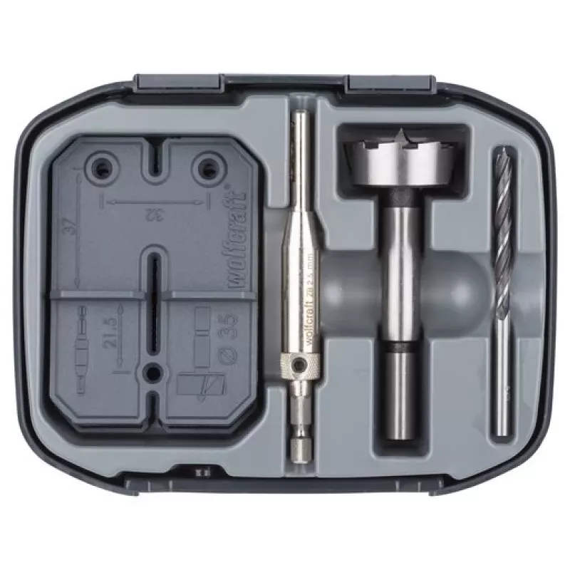 Wolfcraft conjunto de brocas para furos de dobradiças 35 mm, 5 un. (4656000)