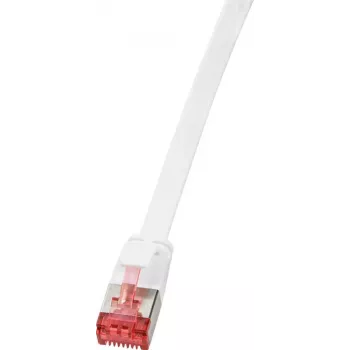 Logilink SlimLine - cabo de rede - RJ-45 (M) para RJ-45 (M) - 10 m - U/FTP, PiMF - CAT 6 - moldado, sem patilhas, plano - branco (CF2091S)
