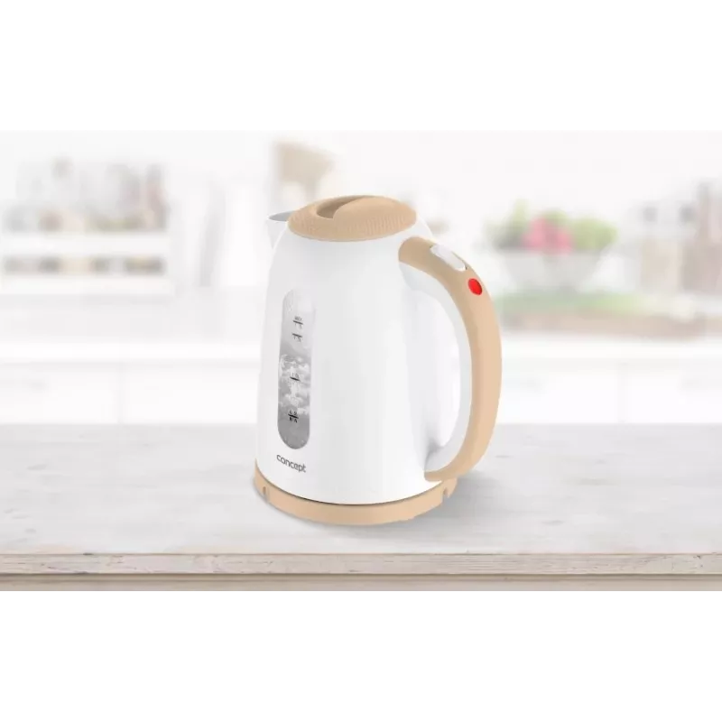 Chaleira elétrica Concept Solution RK2331 — 1,7 L, 2200 W, bege/branco