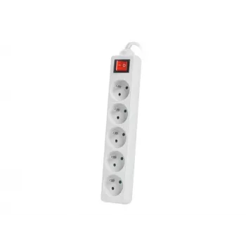 Extensão elétrica Lanberg PS1-05E-0150-W 1,5 m 5 tomadas AC Interior Branco