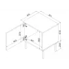 Mesa de cabeceira Cama INSERTO, 2 unid., 50x40x61.5 cm, preto + LED