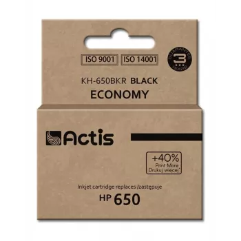 Tinte ACTIS KH-650BKR compatível com HP 650 — tinta pigmentada preta, 15 ml, rendimento standard, embalagem individual