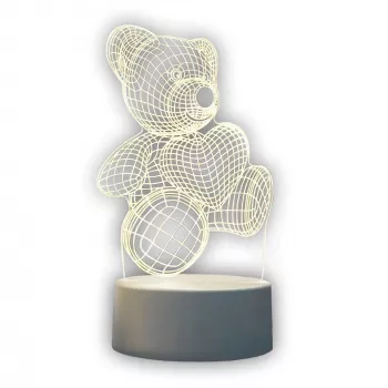 Lâmpada de noite Extralink HOME 3D coração ilusão ótica candeeiro de mesa USB