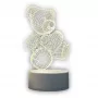 Lâmpada de noite Extralink HOME 3D coração ilusão ótica candeeiro de mesa USB
