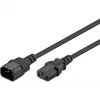 Extensão de cabo de alimentação Goobay Wentronic, 1 m, preto – ficha C14 (ligação de aparelho) > conector fêmea C13 (ligação de aparelho) (95125)