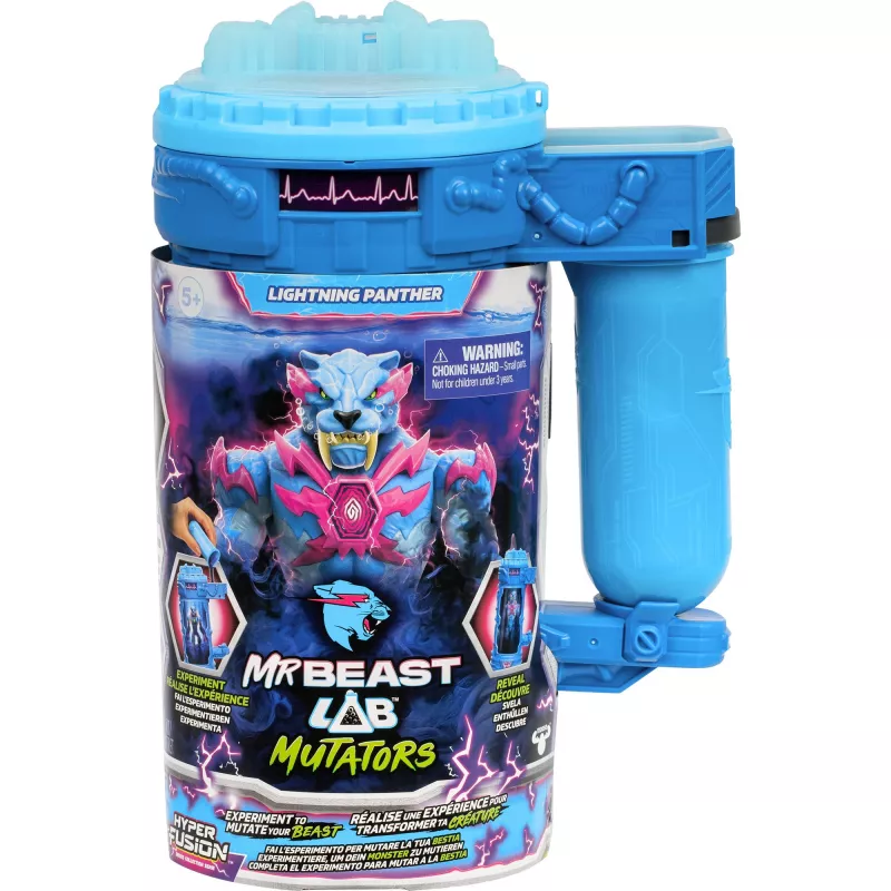 Figura de Brincar Usorteret Mr. Beast Lab Mutators Mutation Chamber Lightning Panther Figura de Coleção