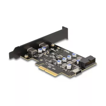 Placa PCI Express x4 DELOCK 90345 com 2 conectores USB Type-C externos