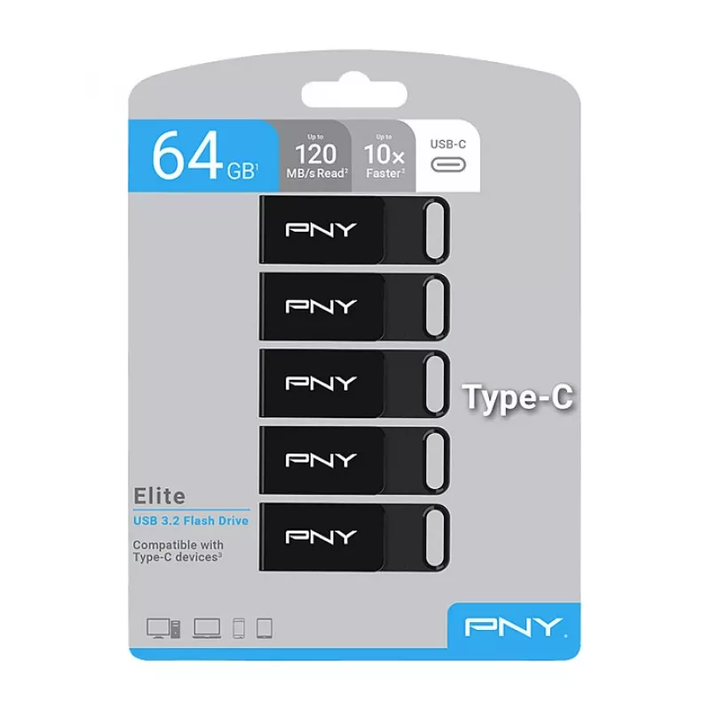 Pen drive PNY Elite - Pen drive USB - 64 GB - USB-C