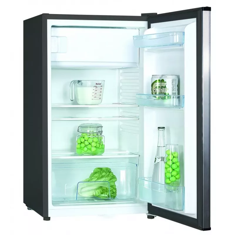 Frigorífico vertical MPM 112-CJ-16/AA — 82 L totais, 69 L de refrigeração, 11 L de congelação, cinzento, 480×500×840 mm, porta reversível, classe E