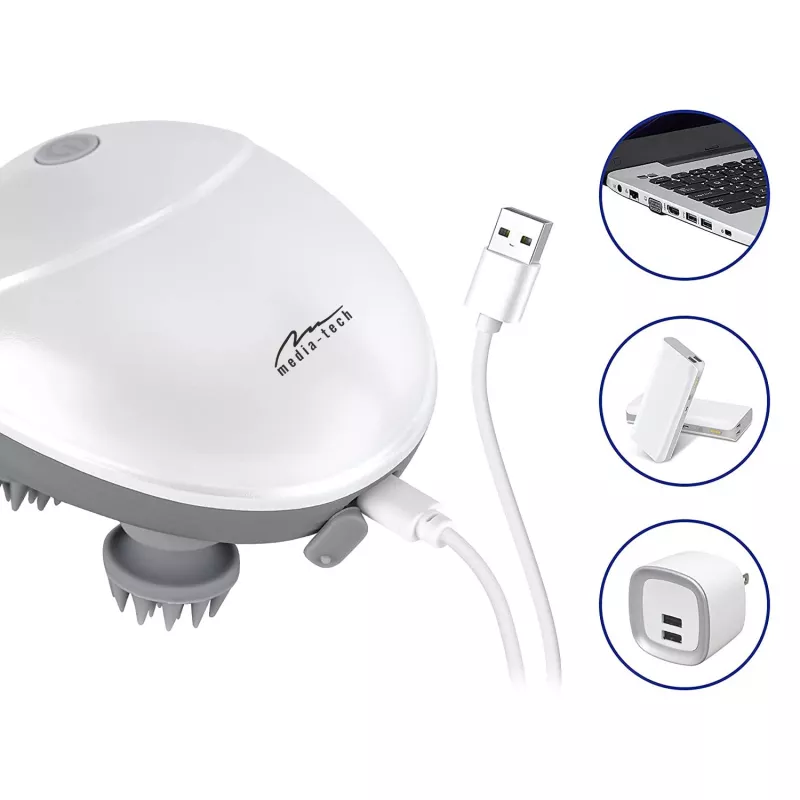 Massajador de cabeça MEDIA-TECH MT6524 – design portátil, intensidade ajustável