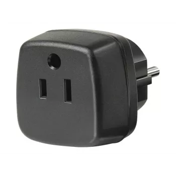 Adaptador de viagem EUA, Japão/ficha com terra, adaptador de tomada preto