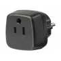Adaptador de viagem EUA, Japão/ficha com terra, adaptador de tomada preto