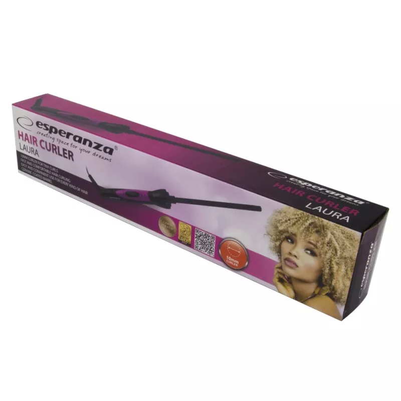 Modelador de cabelo Esperanza EBL014 revestimento cerâmico, 25 W, máx. 180 °C, cabo 1,8 m, preto