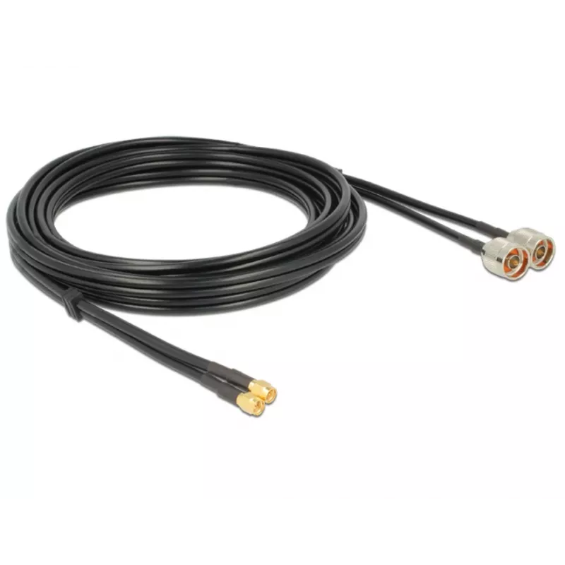 Cabo coaxial DeLOCK 89467 RG-58 5 m 2x ficha N 2x ficha SMA preto