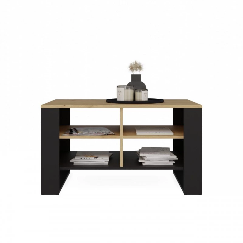 Mesa de centro top e shop Topeshop STOLIK KAWOWY ŁAWA MODERN 4P carvalho Artisan preto