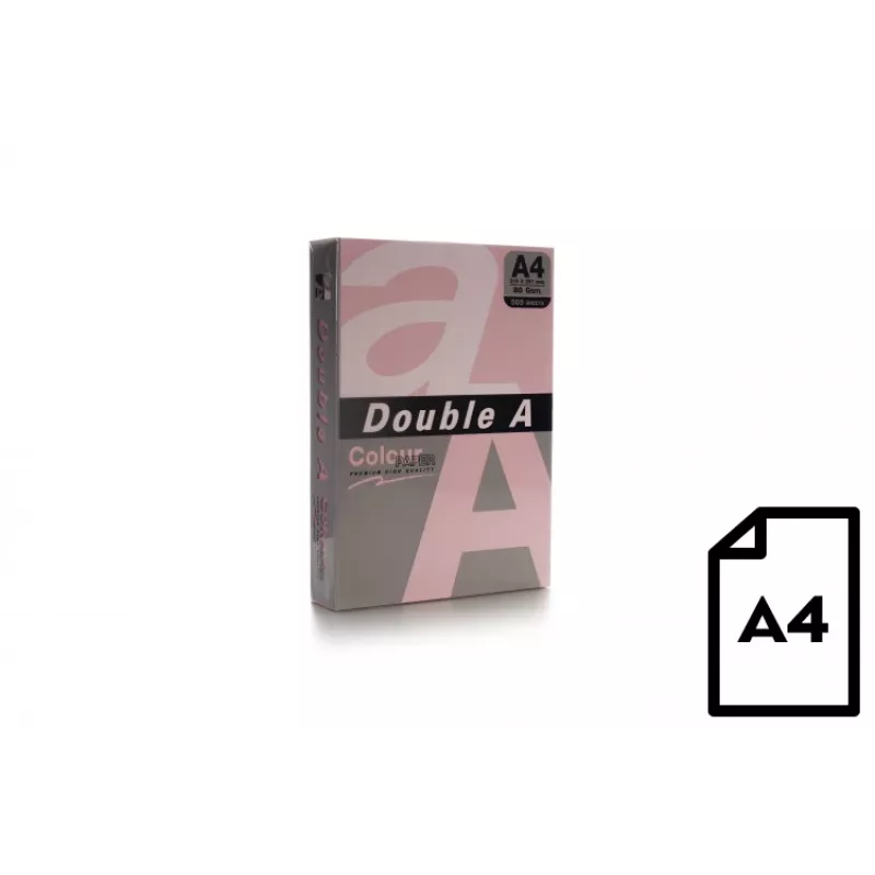 Papel colorido Double A, 80 g, A4, 500 folhas, rosa