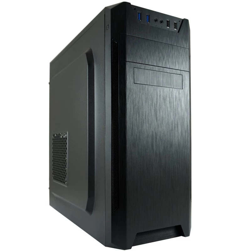 LC Power Classic 7040B - MDT - ATX - sem fonte de alimentação - preto, alumínio escovado / preto - USB/áudio