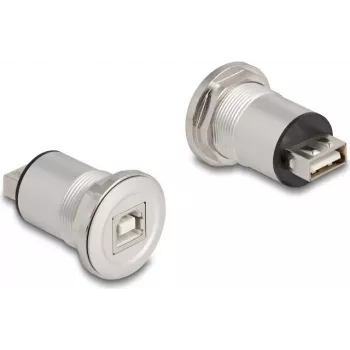 Tomada DeLOCK 88194 tipo B + USB Type A preto prateado