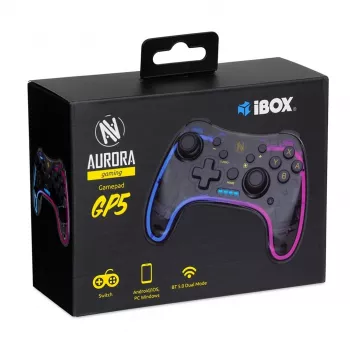 iBox IGP5 comando gaming preto Bluetooth analógico/digital Android, Nintendo Switch, Nintendo Switch Lite, Nintendo Switch OLED, PC, iOS