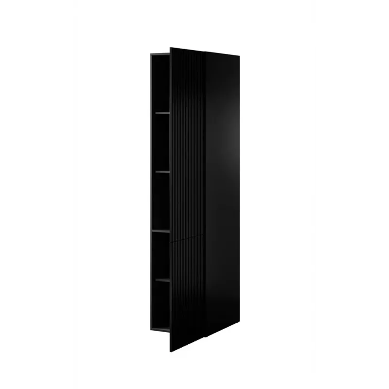 Roupeiro cama meble PAFOS 1D, 45×55,5×198,5 cm, Preto mate, 4 prateleiras