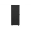 Lanberg FF01-8047-12BL armário rack de chão de 19 polegadas 47U, 800x1000 mm, porta de vidro, LCD, IP20, para montagem, preto