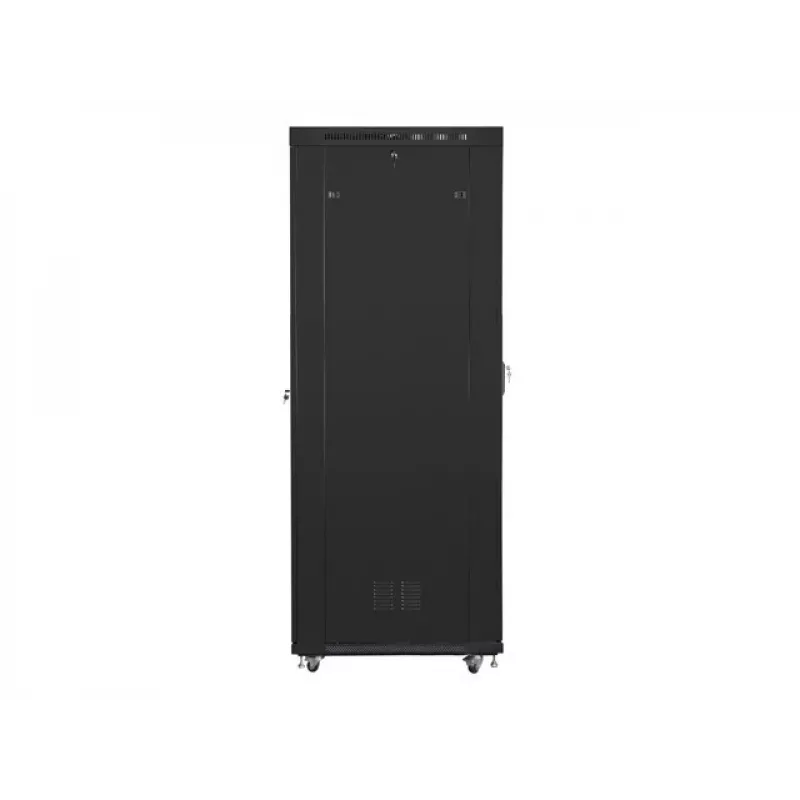 Lanberg FF01-8047-12BL armário rack de chão de 19 polegadas 47U, 800x1000 mm, porta de vidro, LCD, IP20, para montagem, preto