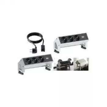 Distribuidor de energia Bachmann DESK 2 0,2 m 3 tomadas AC preto branco