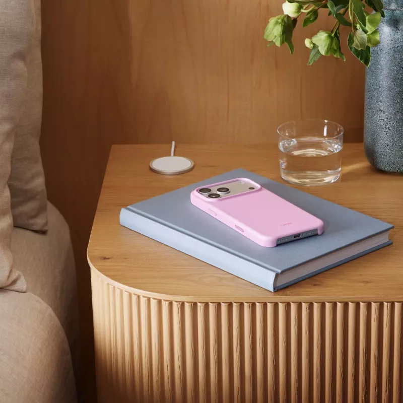 Capa Apple iPhone 17 Pro Max MagSafe controlo da câmara rosa seixo