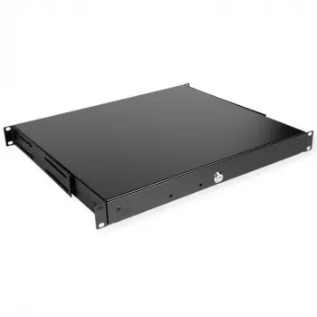 Gaveta com fechadura para montagem em rack 1U ROLINE 19 polegadas ABS preto