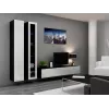 Armário fechado Cama VIGO '180' 180/40/30 branco/preto brilhante