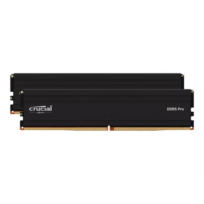 Crucial - DDR5 - Kit - 32 GB: 2 x 16 GB - DIMM - 288-PIN 6000 MHz / PC5-48000 CL48 1.1 V sem buffer on-die ECC preto