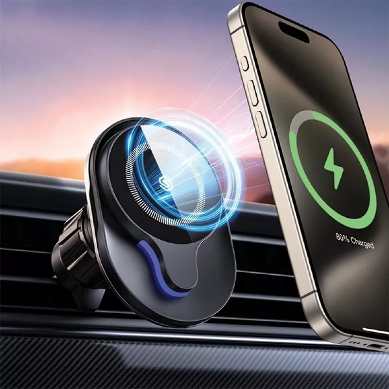 Suporte magnético para automóvel MagSafe 15W indução preto