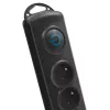 Proteção contra sobretensões Qoltec 50113 preto 8 saídas AC 230 V 1,8 m