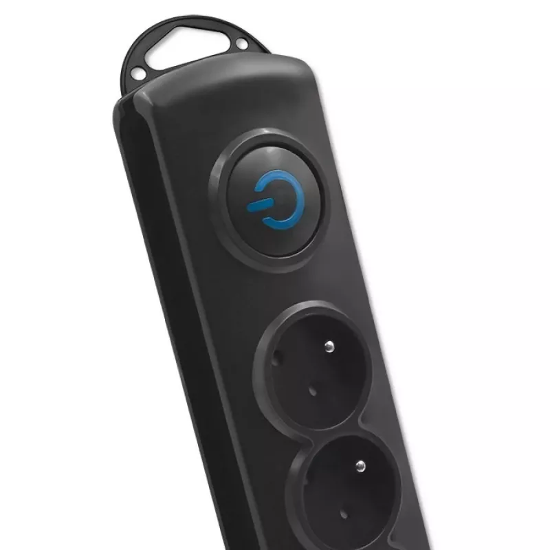 Proteção contra sobretensões Qoltec 50113 preto 8 saídas AC 230 V 1,8 m