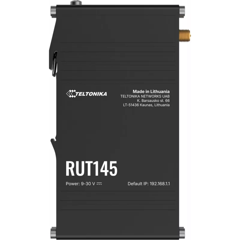 Router TELTONIKA RUT145 com interface RS485, conectividade móvel e I/O industrial