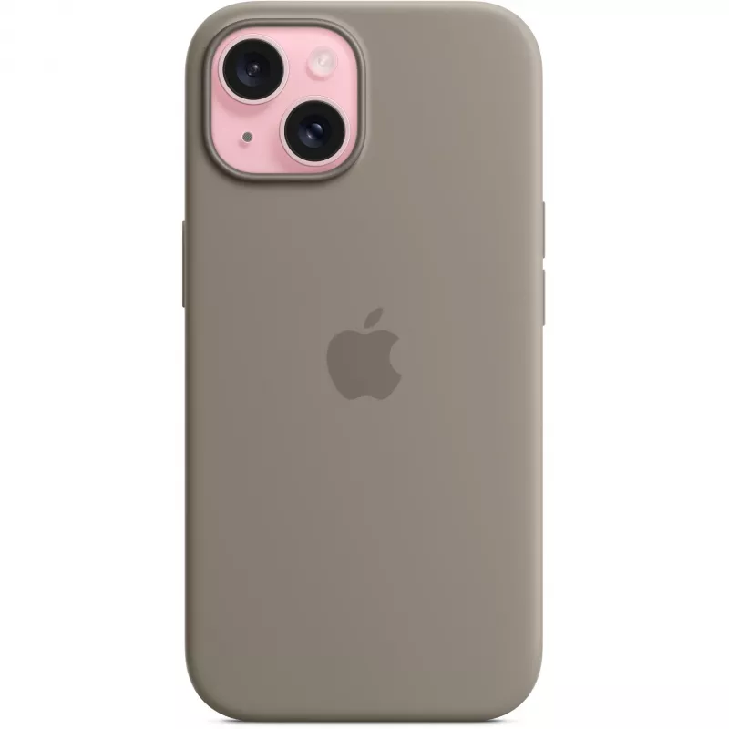 Capa de silicone com MagSafe para iPhone 15 – Clay