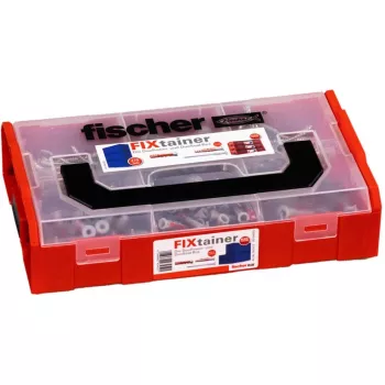 FixTainer - DUOPOWER & DUOSEAL + parafusos, buchas cinzento-claro/vermelho, 275 peças