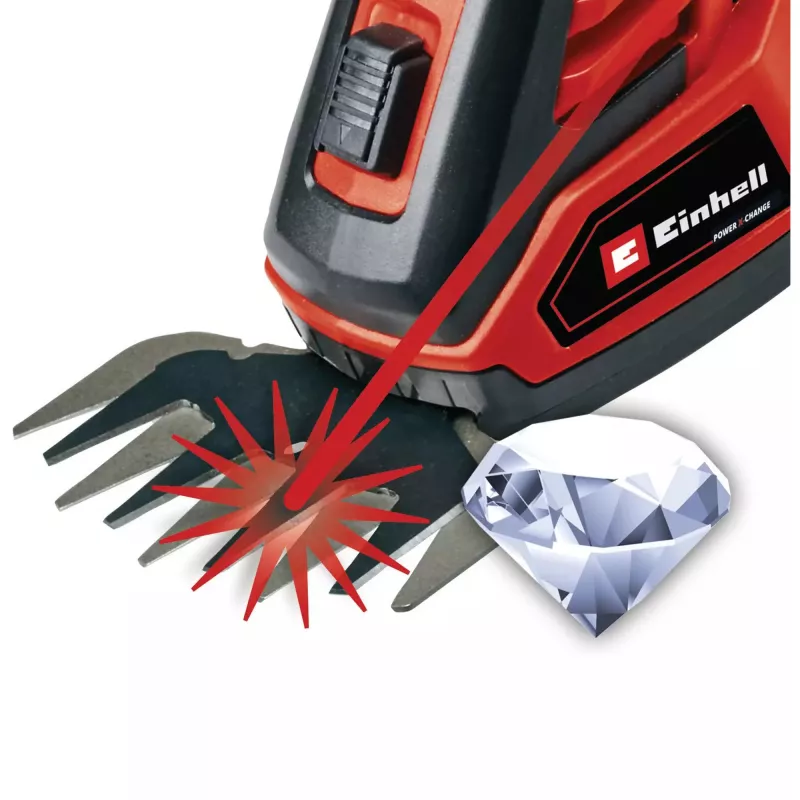 Tesoura para relva e arbustos EINHELL GE-CG 18/100 Li 18 V Li‑Ion 2,5 Ah — aparador sem fio, lâminas 100 mm