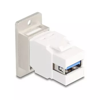 Módulo Keystone DELOCK 67337 montagem em painel USB Type-B para USB Type-A 5 Gbit/s, prateado/branco
