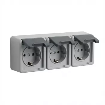 Tomada Schuko GIRA 4789 30, 16 A, 250 V, caixa de plástico cinzenta