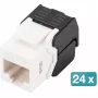 Keystone Jack Digitus CAT 6 não blindado 24 unid. Plano Preto Branco RJ-45