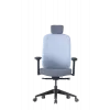 Cadeira de escritório ergonómica Up Up Athene preta, cinzento + tecido azul