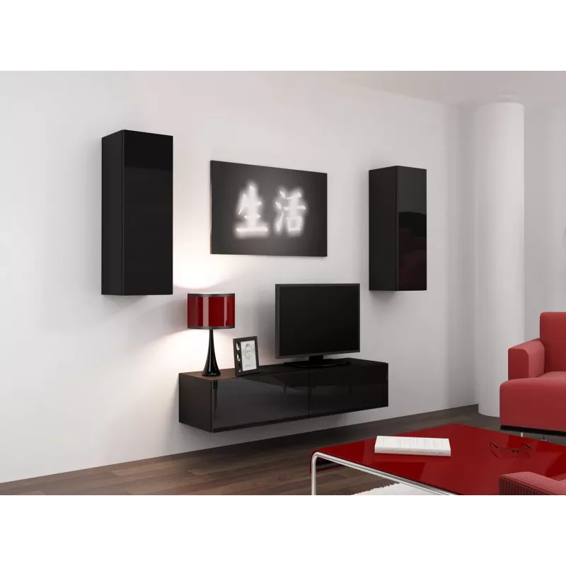 Suporte de TV Cama VIGO 140 30/140/40 preto/preto brilhante