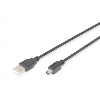 ASM AK-300108-018-S Cabo ASSMANN USB 2.0 HighSpeed CanonType USB A / Mini-USB B (5 pinos) macho 1,8 m