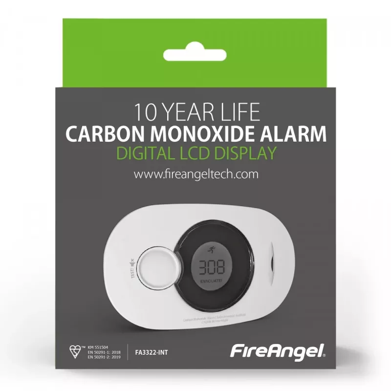 Detetor de monóxido de carbono FireAngel FA3322 detetor de gás (FA3322-INT)